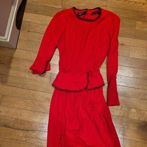 Vintage Red Knit dress, size s/m